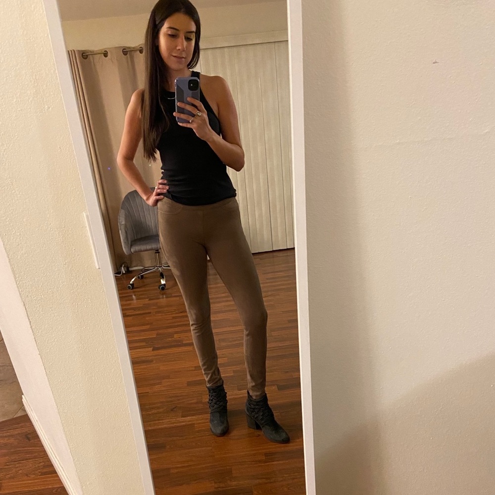 Suede tan pants
